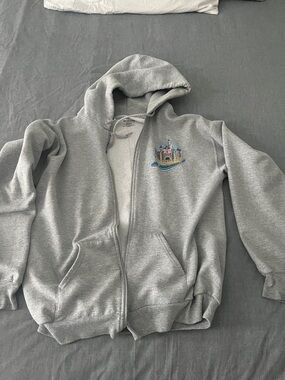 Hanes Gray Kids Zip-Up Hoodie with Castle Patch